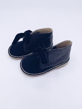 Mi Loves Black Glitter Bow Ankle Boots Girls Toddler Size 22